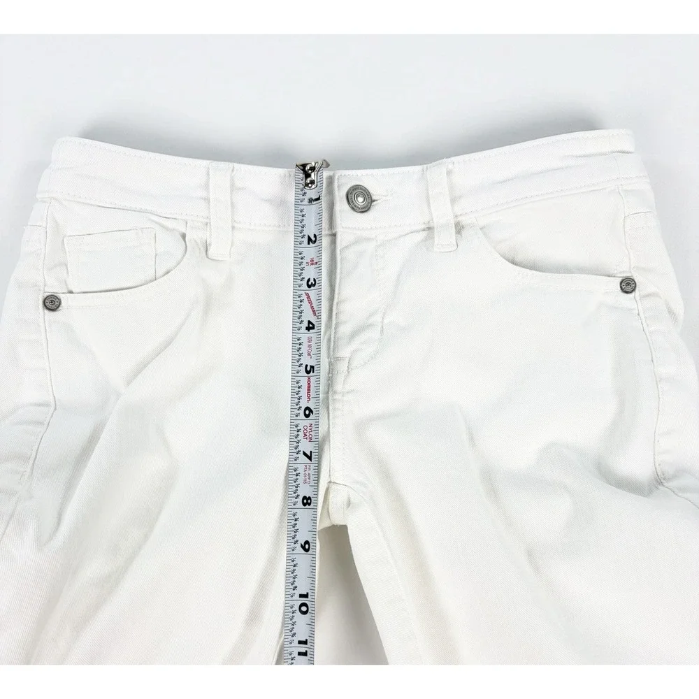 Tommy Bahama Women's 2 White Crop Denim Jeans Straight Stretch Casual Pants